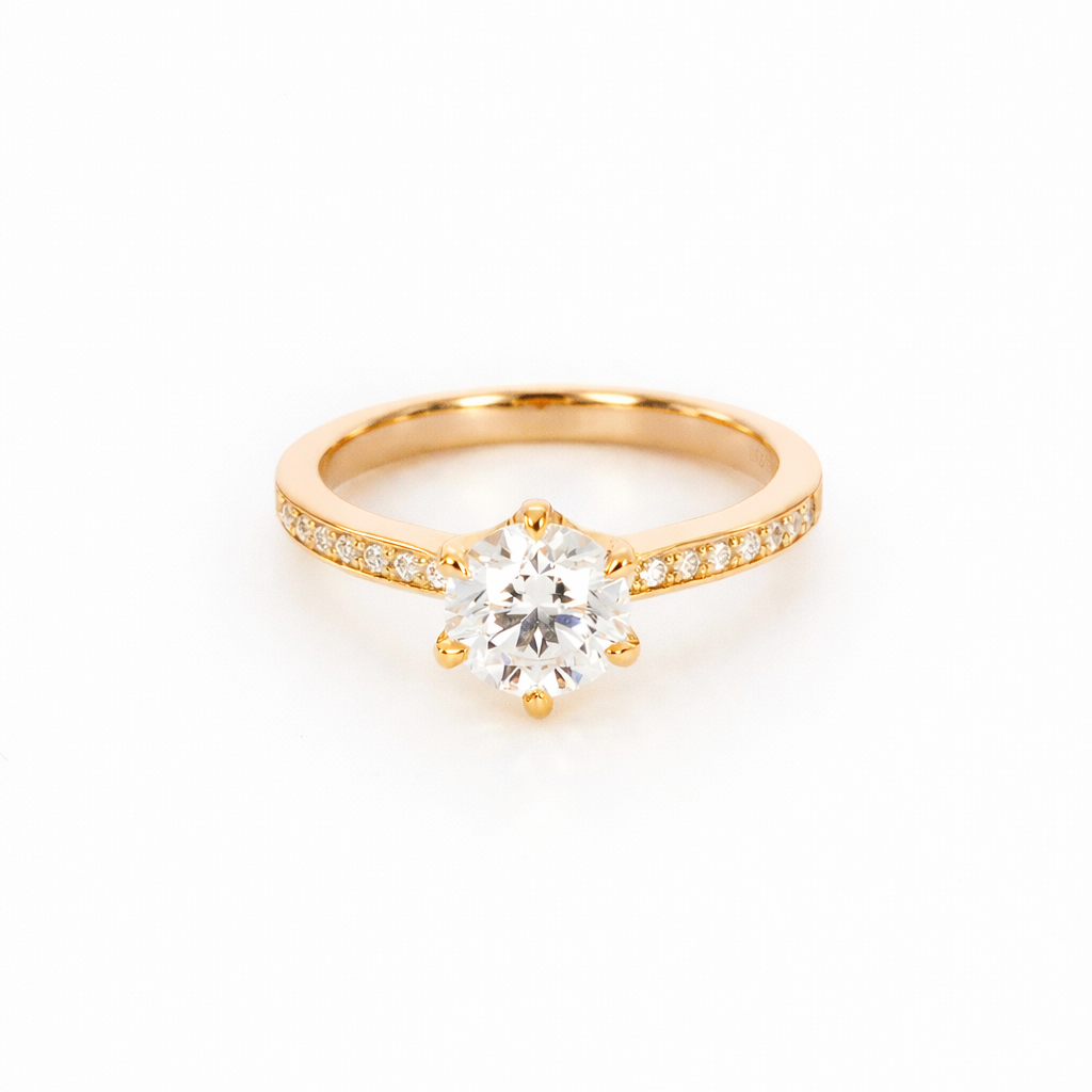 1.0ct ラウンドシェイプ ダイヤモンド ハーフエタニティリング